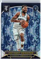 2024-25 Panini Totally Certified #126 Anthony Edwards Mirror Blue Camo Platinum #/35