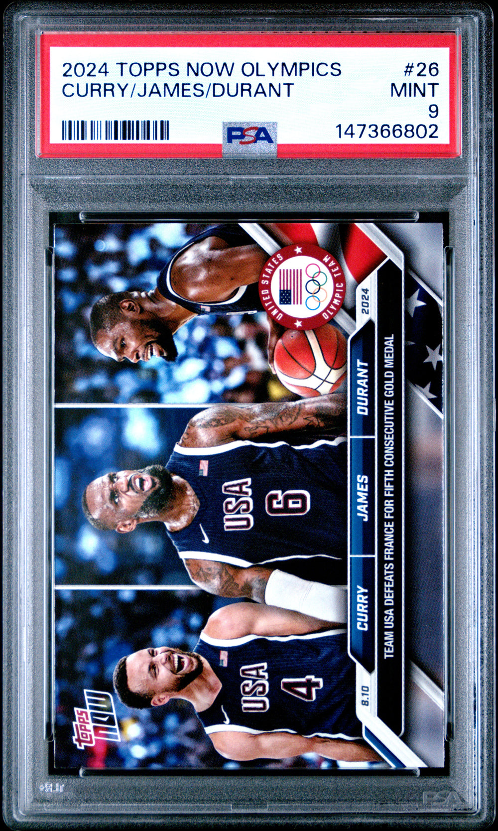 2024 Topps Now Olympic Games #26 Curry/James/Durant PSA 9