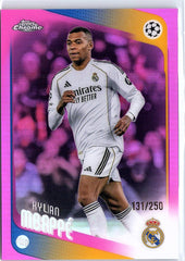2025-26 Topps Chrome UEFA #112 Kylian Mbappé Pink Refractor #/250
