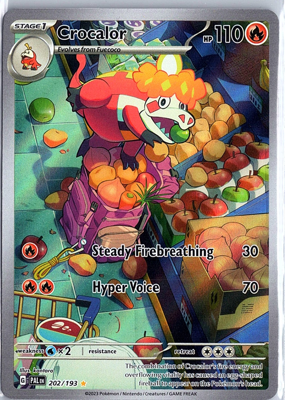 Crocalor Illustration Rare SV02: Paldea Evolved 202/193 NM