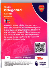 2025-26 Topps Arsenal Team Set #10 Martin Ødegaard Green Icy Foil #/99