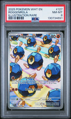 2025 Pokemon Wht En-White Flare #127 Roggenrola Illustration Rare PSA 8