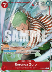 Roronoa Zoro - (Alternate Art) R The Azure Sea's Seven OP14-015 NM