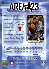 1998-99 Upper Deck Ionix - Area 23 Michael Jordan A8 Basketball Chicago Bulls (Back)