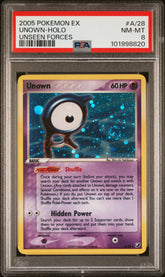 2005 Pokemon Ex Unseen Forces #A/28 Unown-Holo Unseen Forces PSA 8