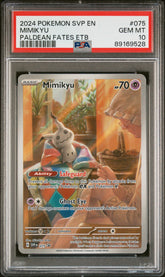 2024 Pokemon Svp En-Sv Black Star Promo #075 Mimikyu Paldean Fates Etb PSA 10