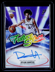 2025-26 Topps Chrome #FS-DH Dylan Harper Future Stars Autographs Geometric Purple Refractor #/75