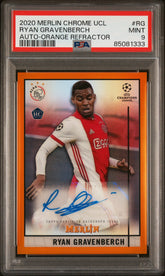 2020 Topps Merlin Chrome UCL Autographs Ryan Gravenberch Auto /25 PSA 9