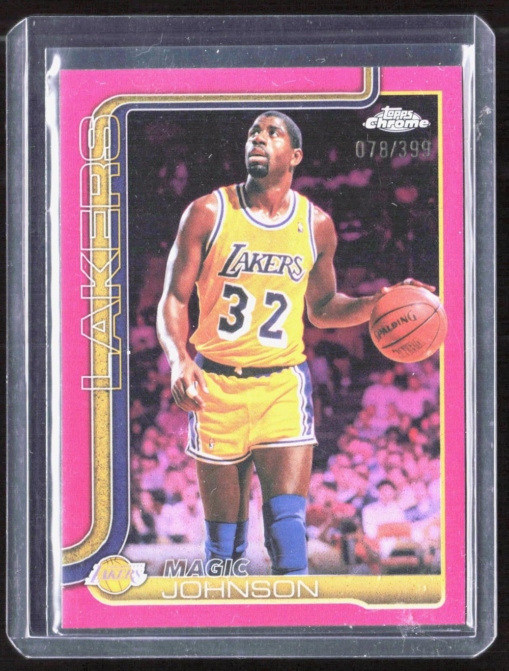 2025-26 Topps Chrome Update #149 Magic Johnson Magenta Refractor #/399
