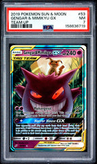 2019 Pokemon Sun & Moon Team Up #53 Gengar & Mimikyu Gx Team Up PSA 7
