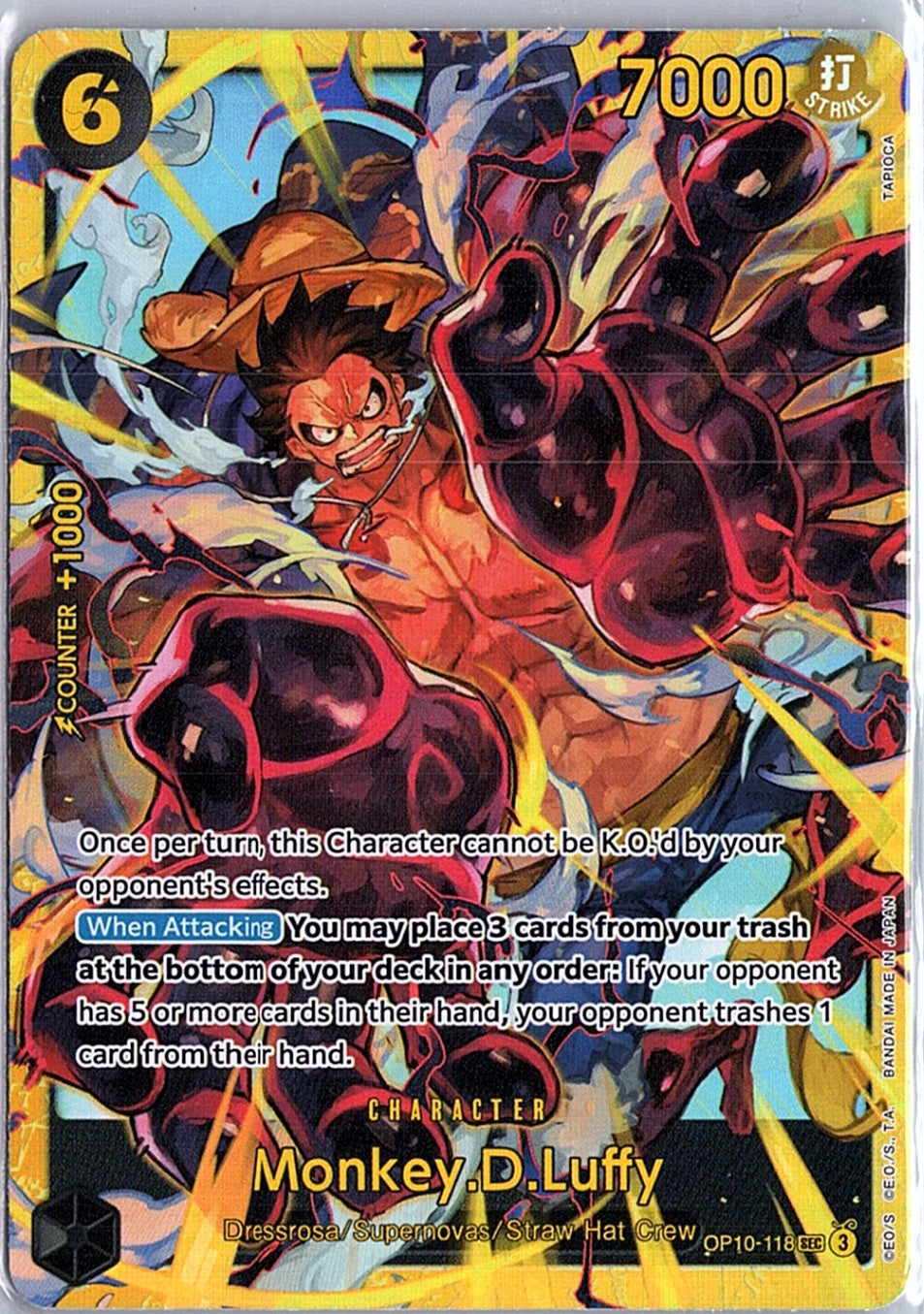 Monkey.D.Luffy OP10-118 SEC Secret Rare ONE PIECE TCG OP10 Royal Blood