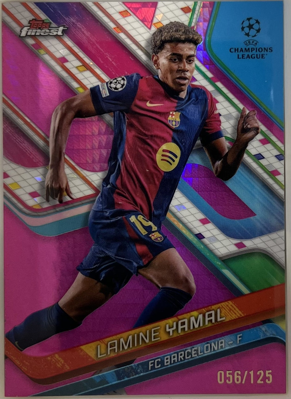 Lamine Yamal Finest UEFA Club Competitions - Pink Prism Refractor 99 NM