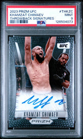 2023 Panini Prizm Ufc Throwback Signatures #THKZC Khamzat Chimaev PSA 9