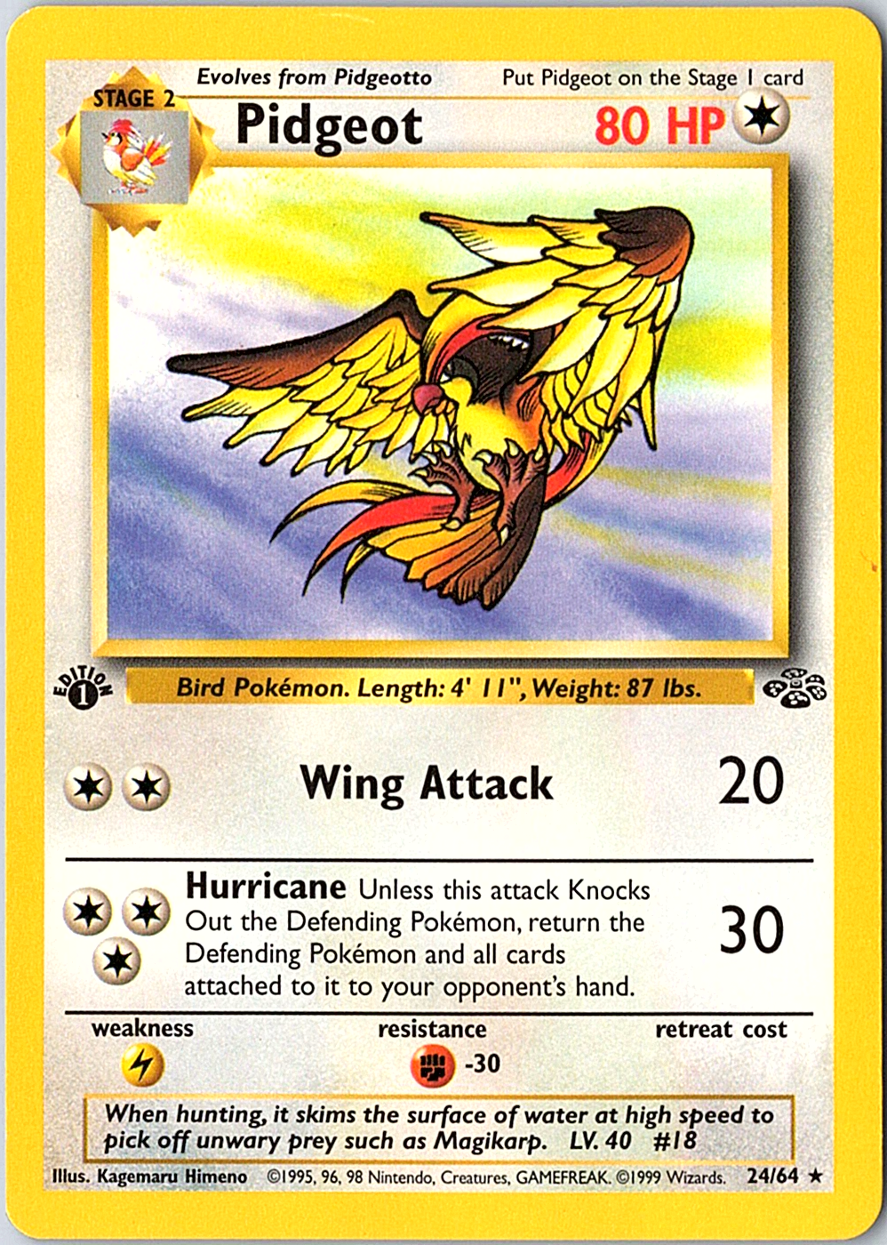 Pidgeot (24) Rare Jungle 24/64 1st Edition NM