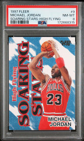 1997 Fleer Soaring Stars #9 Michael Jordan Soaring Stars-High Flying PSA 8