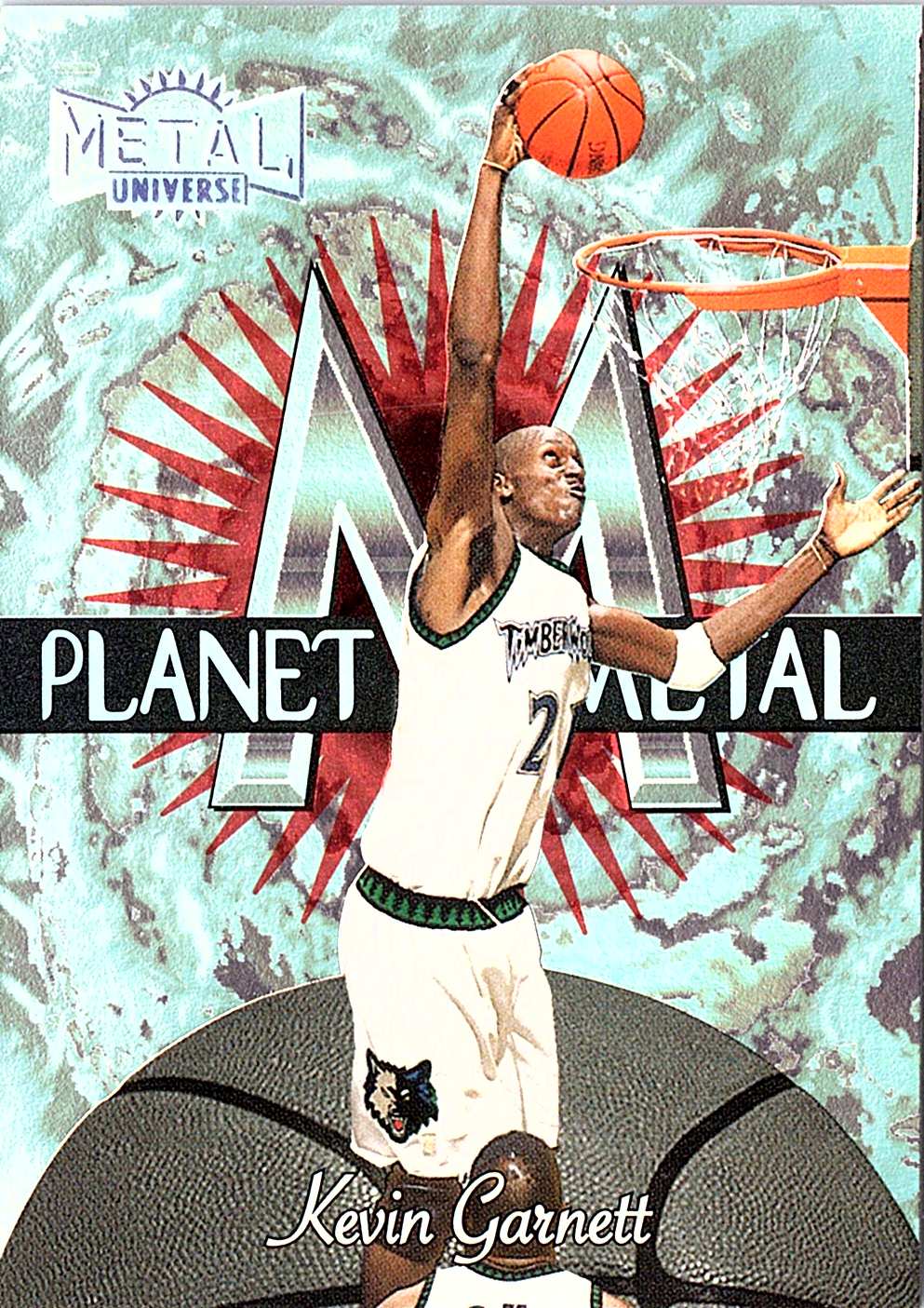 1997-98 Metal Universe - Planet Metal Kevin Garnett 8 PM Minnesota Timberwolves