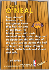 1997-98 SkyBox Z-Force - Super Boss Shaquille O'Neal 14 /SB Basketball (Back)