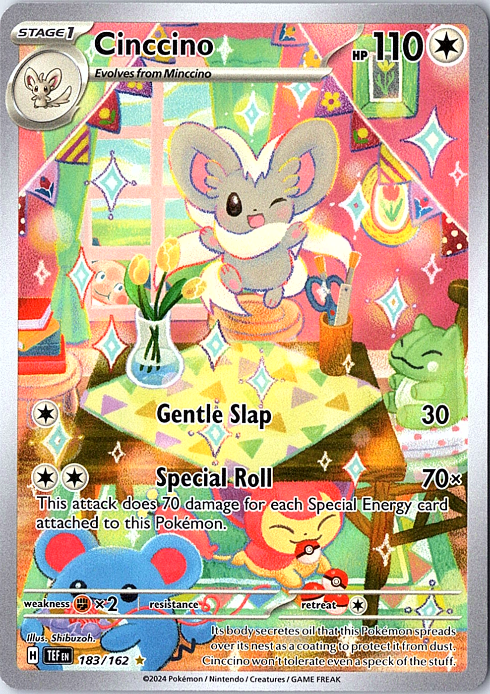 Cinccino Illustration Rare SV05: Temporal Forces 183/162 NM