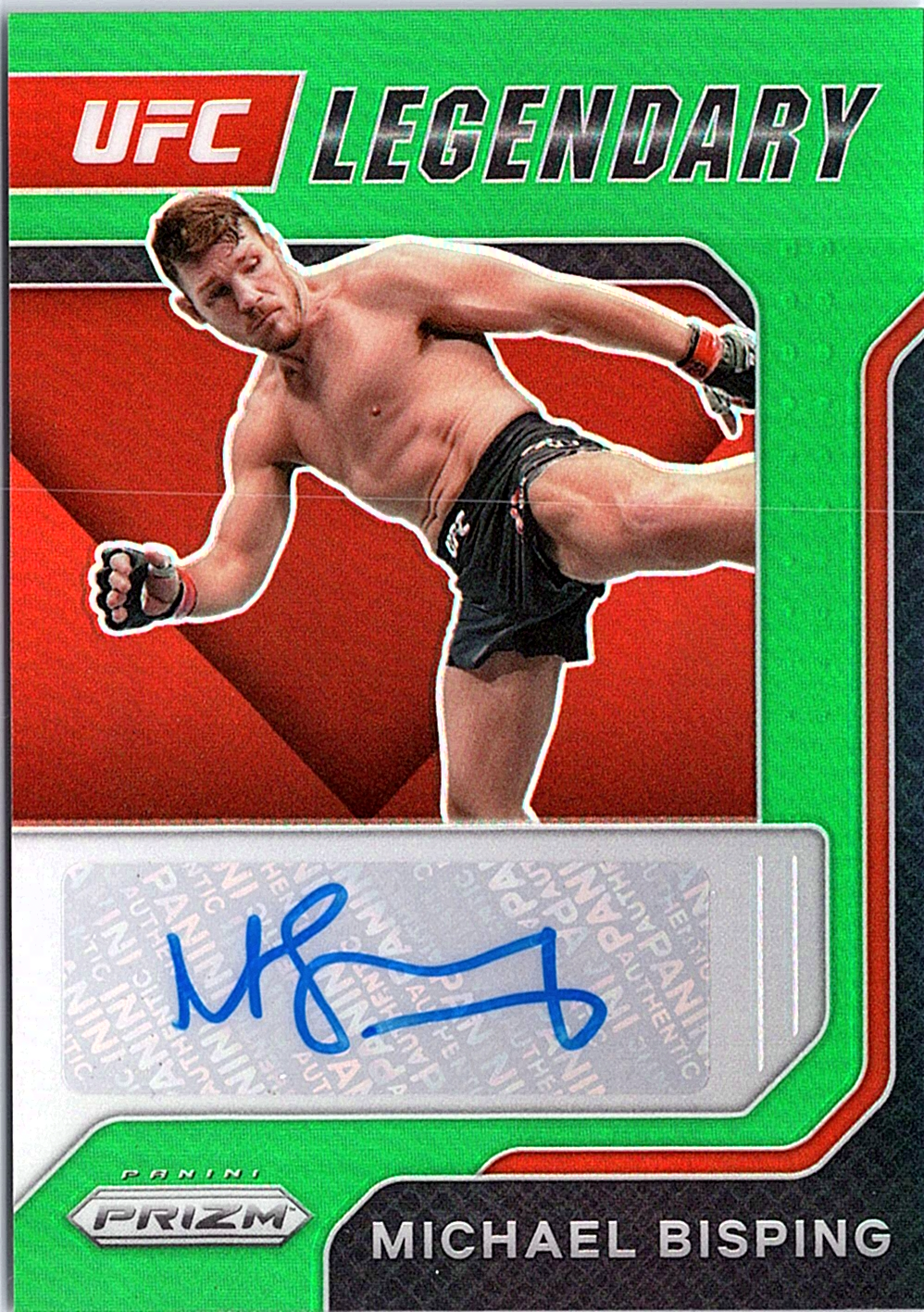 Michael Bisping Panini Prizm UFC - Legendary Signatures Green LS-MBS NM