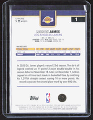 2025-26 Topps Chrome Update LeBron James 1 Basketball Los Angeles Lakers