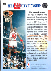 Michael Jordan Upper Deck 453 NM (Back)