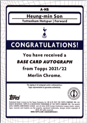 Heung-min Son Merlin UEFA Champions League - Refractor autograph A-HS NM (Back)