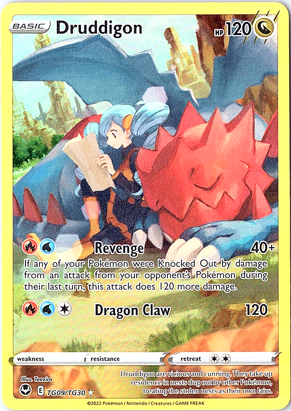 Druddigon Ultra Rare SWSH12: Silver Tempest Trainer Gallery TG09/TG30 NM
