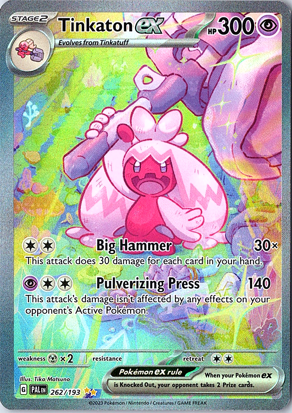 Tinkaton ex Special Illustration Rare SV02: Paldea Evolved 262/193 NM