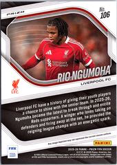 Rio Ngumoha Panini Prizm FIFA - Silver Prizms 106 NM (Back)
