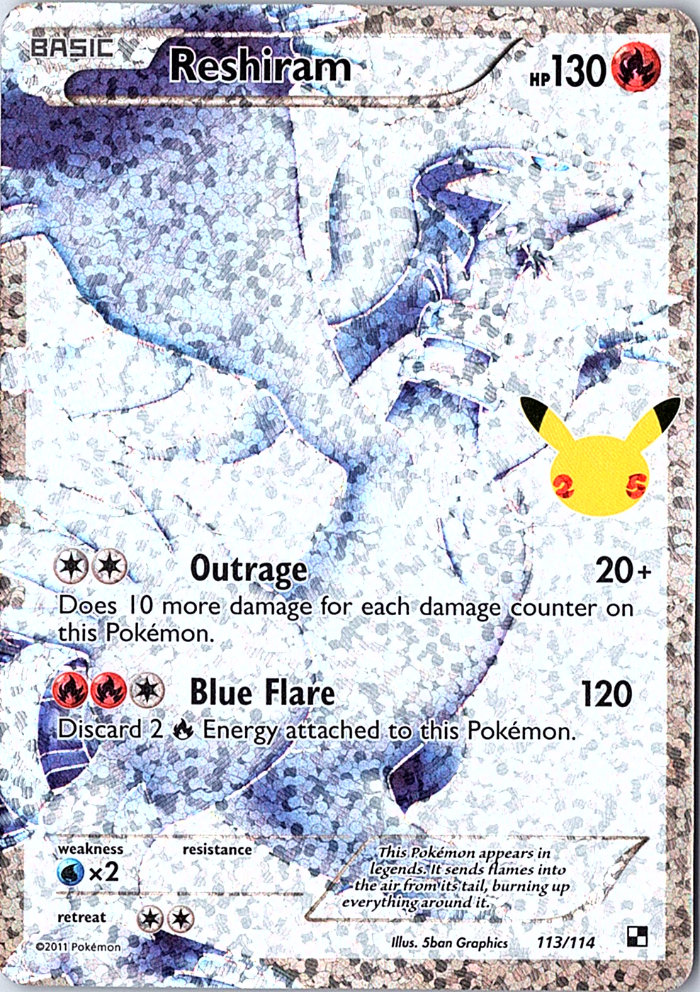 Reshiram Classic Collection Celebrations: Classic Collection 113/114 NM