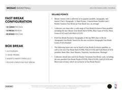 2024-25 Panini Mosaic Basketball Fast Break Box