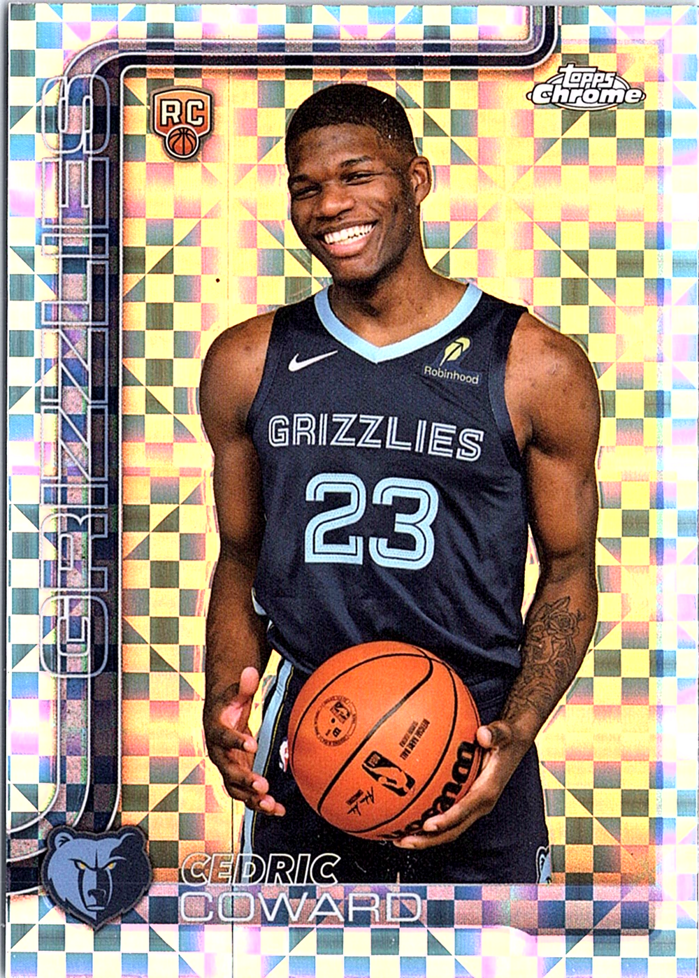 2025-26 Topps Chrome - X-Fractor Cedric Coward 261 Basketball Memphis Grizzlies