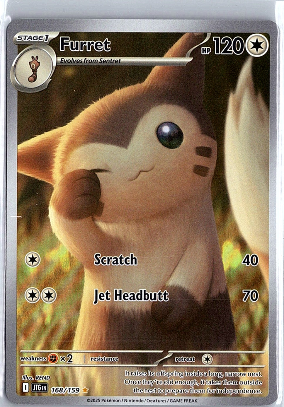 Furret Illustration Rare SV09: Journey Together 168/159 NM