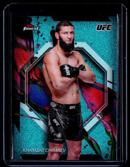 Khamzat Chimaev Topps Finest UFC - Aqua Glitter Refractors 89 NM