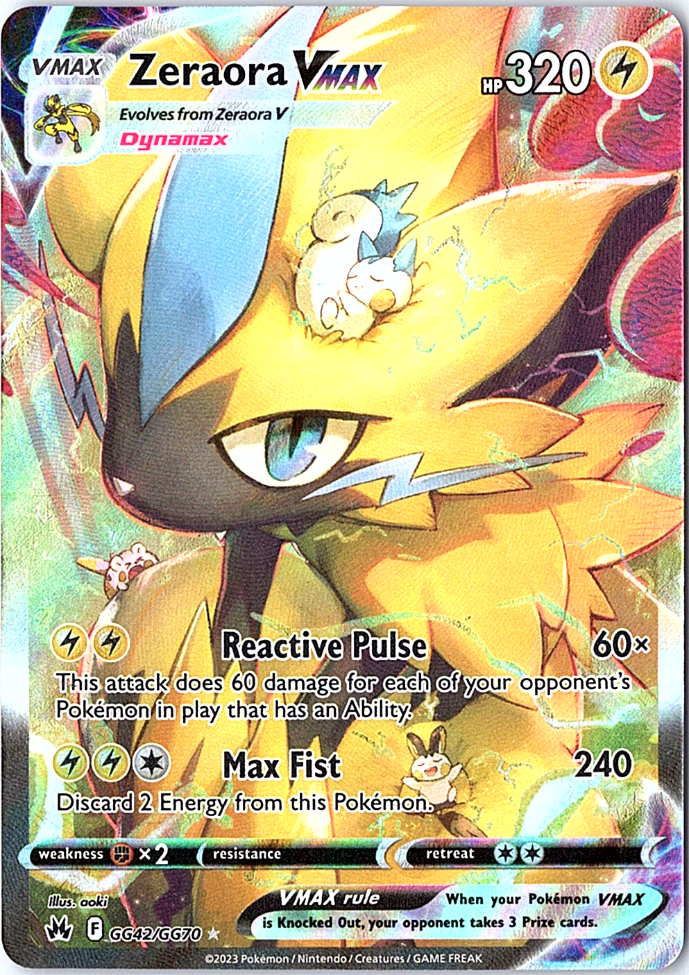 Zeraora VMAX Ultra Rare SWSH: Crown Zenith: Galarian Gallery GG42/GG70 NM
