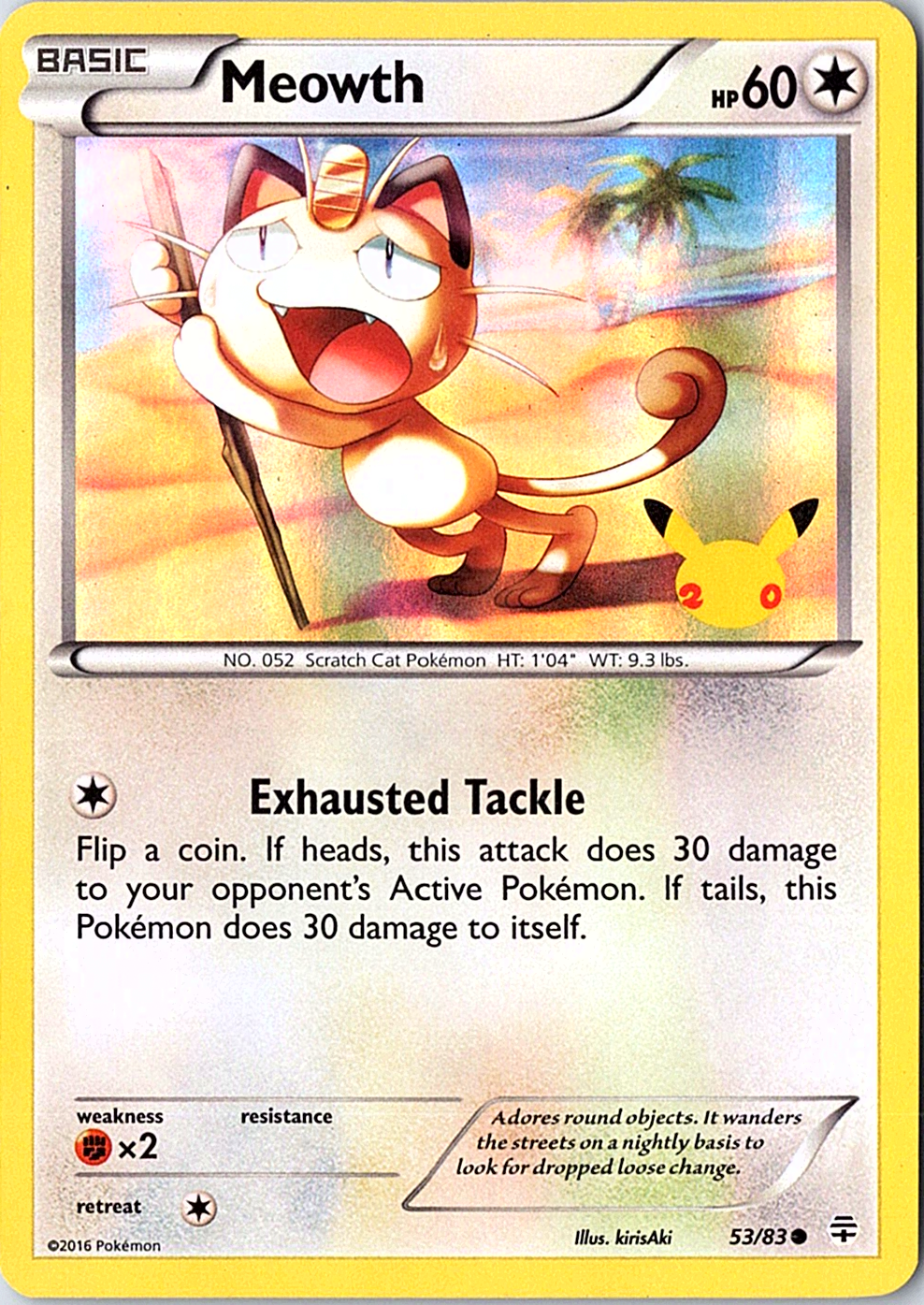 Meowth - 53/83 (20th Anniversary) Promo 053/083 LP