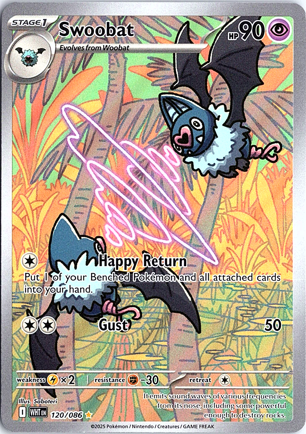 Swoobat Illustration Rare SV: White Flare 120/086 NM