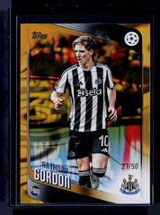 Anthony Gordon Topps Chrome UEFA Club Competitions - Gold Lava Refractor 159 NM