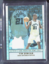 2002-03 Topps Jersey Edition Tim Duncan je TDU Basketball San Antonio Spurs