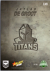 2026 Select NRL Hobby Etched - Jaylan De Groot Titans 37/85 NM (Back)