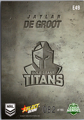2026 Select NRL Hobby Etched - Jaylan De Groot Titans 82/185 NM (Back)