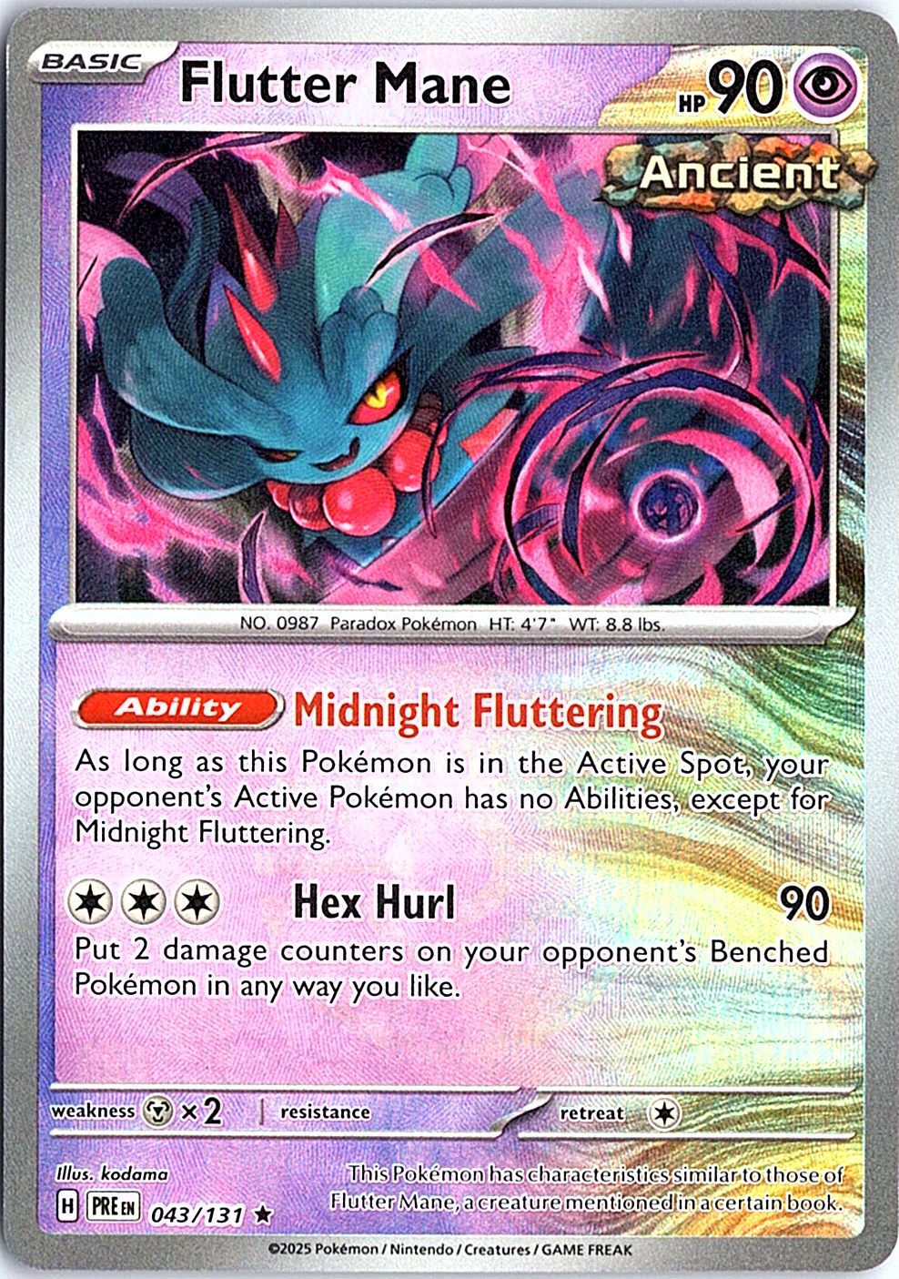 Flutter Mane (Master Ball Pattern) Rare SV: Prismatic Evolutions 043/131 NM
