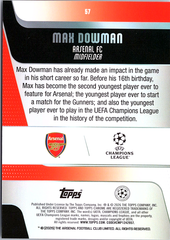 2025-26 Topps Arsenal Team Set Max Dowman 7 Soccer Arsenal FC (Back)