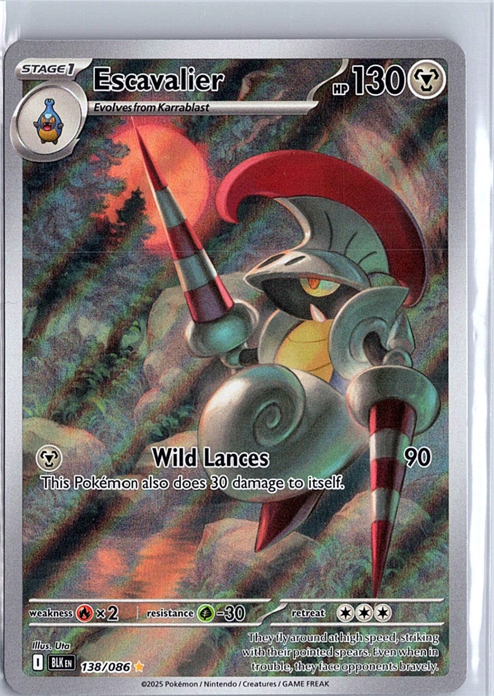 Escavalier Illustration Rare SV: Black Bolt 138/086 NM