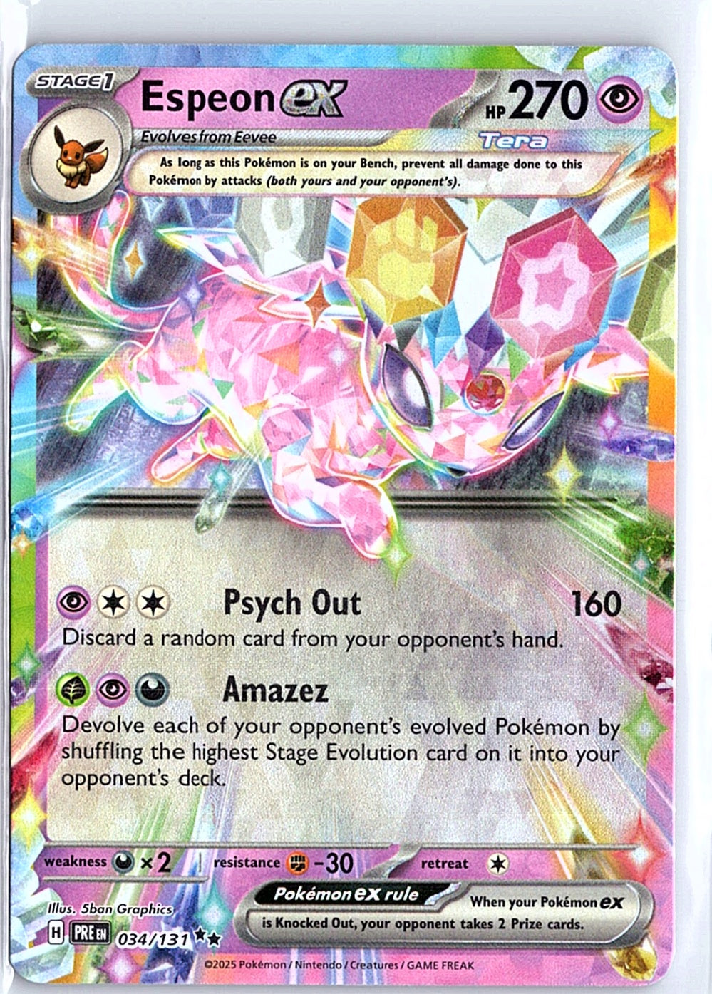 Espeon ex Double Rare SV: Prismatic Evolutions 034/131 NM