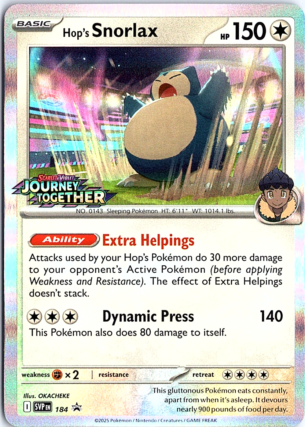 Hop's Snorlax - (Prerelease) Promo SV: Scarlet & Violet Promo Cards 184 NM