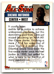 1992 Topps Dikembe Mutombo Denver Nuggets Card 110