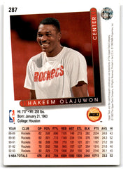 1993 Upper Deck Hakeem Olajuwon Houston Rockets Card 287