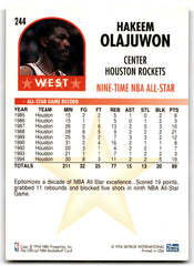 1994 Hoops Hakeem Olajuwon Houston Rockets Card 244