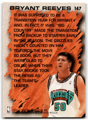 1996 Fleer Bryant Reeves Vancouver Grizzlies Card 147